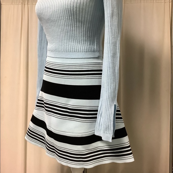 A.L.C Striped Mini Pull On Skirt Lovers + Friends ribbed cropped sweater - Picture 4 of 16